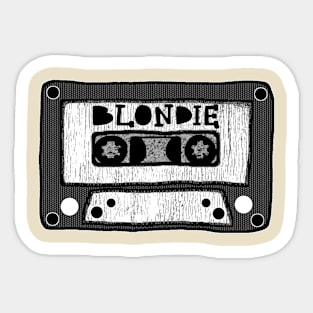 blondie cassette black and white Sticker